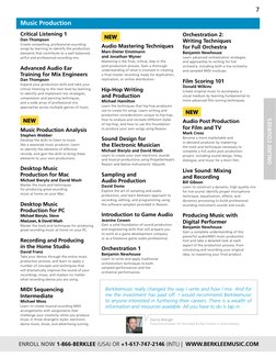 7
enroll now 1-866-berklee (USA) OR +1-617-747-2146 (INTL) |  www.Berkleemusic.com
NEW
Audio Mastering Techniques
Marc-Dieter