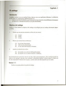 rII
Capítulo1
Elcatálogo
Introducción
La palabracatálogo se usa en muchas formas, algunas veces con significados diferentes.