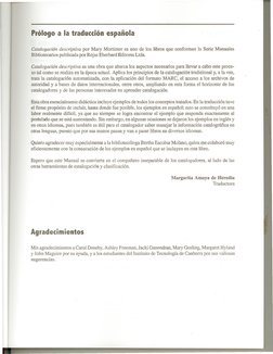 Margarita
Amaya de Heredia
Traductora
Prólogoa la traducciónespañola
Catalogación descriptiva por Mary Mortimer es uno de los