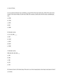 CSE Mathematics Sample Questions | PDF | Odds | Speed