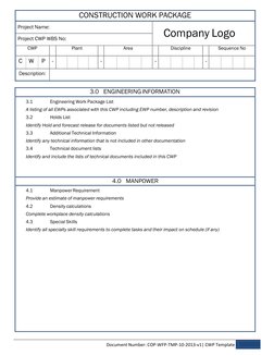 Engineering Work Package Template.pdf Construction Work Package Template | PDF | General Contractor ...