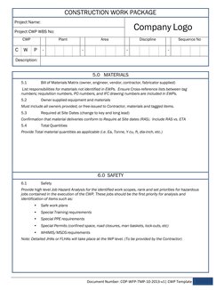 Construction Work Package Template | PDF | General Contractor ...