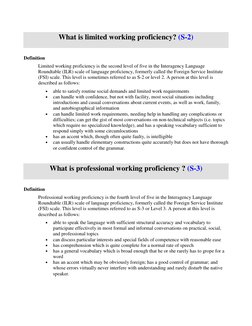 What is limited working proficiency? (S-2) 
  
 
Definition 
  
Limited working proficiency is the second level of five i