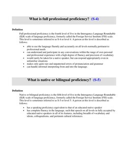 What is full professional proficiency?  (S-4) 
  
 
Definition 
  
Full professional proficiency is the fourth level of f