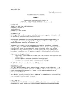 Integrated Pest Management Plan Template | PDF | Pest Control | Pesticide