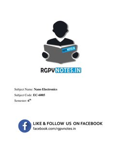  
 
Subject Name: Nano Electronics 
Subject Code: EC-6005 
Semester: 6th      
 
 
 
 
