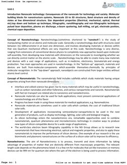 (https://be.rgpvnotes.in)Unit-1 
Introduction Nanoscale technology: Consequences of the nanoscale for technology and society