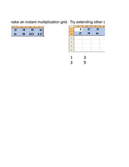 rag to make an instant multiplication grid.  Try extending other arithmetic sequ
1
3
3
5
