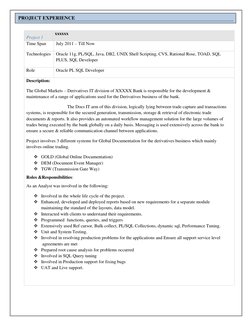 PL/SQL Developer Resume Overview | PDF | Oracle Database | Pl/Sql