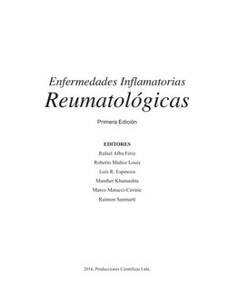 EDITORES
Rafael Alba Fériz
Roberto Muñoz Louis
Luis R. Espinoza
Munther Khamashta
Marco Matucci-Cerinic
Raimon Sanmartí
2016,