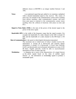 different classes at KFUPM is an integer number between 1 and 
100). 
 
Noise:                     is an undesired signal tha