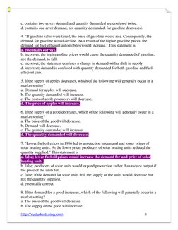 c. contains two errors demand and quantity demanded are confused twice.  
d. contains one error demand, not quantity demanded
