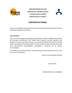 DIRECCIÓN REGIONAL DE SALUD 
DIRECCIÓN SUB – REGIONAL DE SALUD 
“LUCIANO CASTILLO COLONNA” 
           CENTRO DE SALUD I-3 SI
