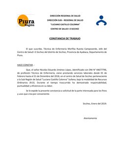 DIRECCIÓN REGIONAL DE SALUD 
DIRECCIÓN SUB – REGIONAL DE SALUD 
“LUCIANO CASTILLO COLONNA” 
           CENTRO DE SALUD I-3 SI