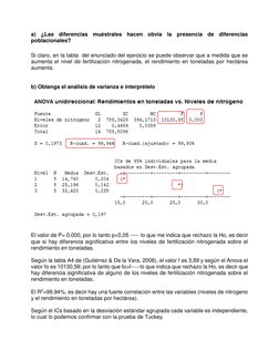 a) ¿Las diferencias muéstrales hacen obvia la presencia de diferencias 
poblacionales? 
 
Si claro, en la tabla  del enunciad