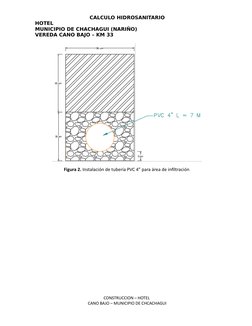 CALCULO HIDROSANITARIO
HOTEL
MUNICIPIO DE CHACHAGUI (NARIÑO)
VEREDA CANO BAJO – KM 33
Figura 2. Instalación de tubería PVC 4”