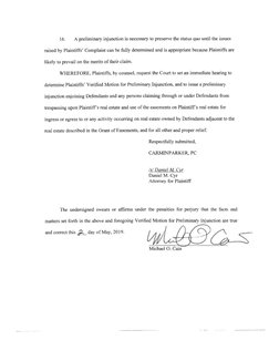 16. A preliminary injunction is necessary to preserve the sktus quo until the issues
raised by Plaintiffs' Complaint can be f