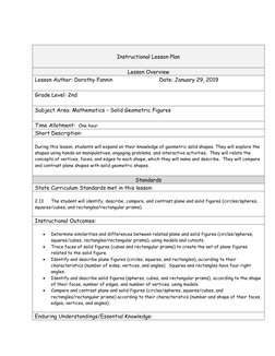 Instructional Lesson Plan 
 
Lesson Overview 
Lesson Author: Dorothy Fannin                             Date: January 29,