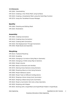 Altair Engineering 
HyperMesh Core 2017 Tutorials        2 
 
Proprietary Information of Altair Engineering 
 
3-D Elements