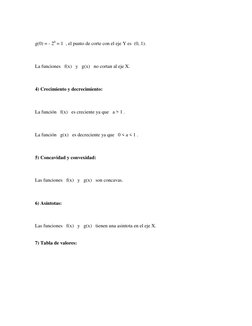 g(0) = - 20 = 1  , el punto de corte con el eje Y es  (0, 1). 
 
 
La funciones   f(x)   y   g(x)   no cortan al eje X.