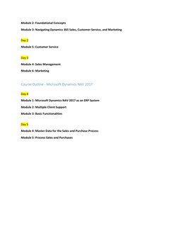 Dynamics 365 & NAV Training Course | PDF