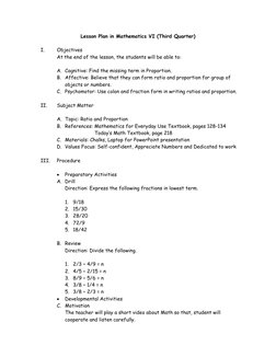 Lesson Plan in Mathematics VI (Third Quarter) 
 
I. 
Objectives 
At the end of the lesson, the students will be able to: 
 
A