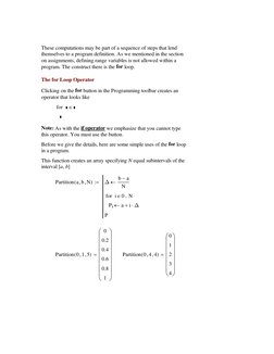 Mathcad For Loop Programming Guide | PDF | Array Data Structure ...