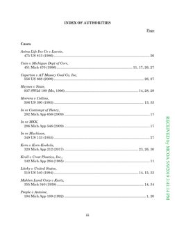 iii
INDEX OF AUTHORITIES
Page
Cases
Aetna Life Ins Co v Lavoie,
475 US 813 (1986) .................................