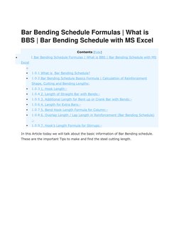Bar Bending Schedule Formulas Explained | PDF | Bending | Building ...