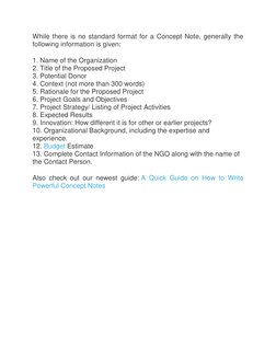 Writing Effective Concept Notes | PDF
