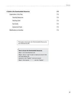 xi
Contents
A Guide to the Downloadable Resources  
173
Organization of the Files  
 173
Teaching Resources 
 173
Teaching To