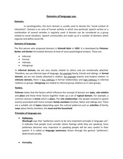 Understanding Language Use Domains | PDF | Conversation | Intimate ...