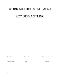 RCC Dismantling Work Method Statement | PDF | Concrete | Engineering