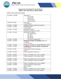 PSCAS Beauty Pageant Program Flow | PDF