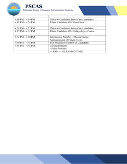 PSCAS Beauty Pageant Program Flow | PDF