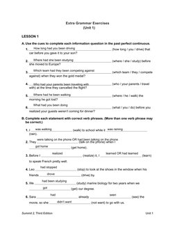 Lesson 1: Extra Grammar Exercises (Unit 1) | PDF | Linguistics