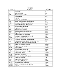 INDEX 
Sl. No 
Contents 
Page No. 
I 
Objective 
1 
II 
Basic Principles  
1-2 
III 
Classification of works 
2 
IV 
Original