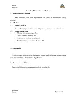 Página 17 de 33
Título:
Autor/es:
Capítulo 1. Planteamiento del Problema
1.1. Formulación del Problema
¿Qué beneficios  puede