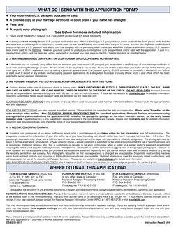   Your most recent U.S. passport book and/or card;
  A certified copy of your marriage certificate or court order if your n