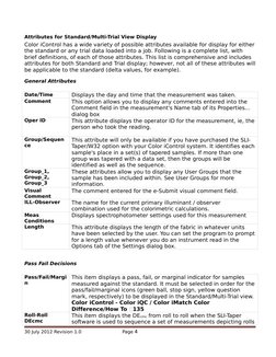 Color Calculations
Attributes for Standard/Multi-Trial View Display 
Color iControl has a wide variety of possible attributes