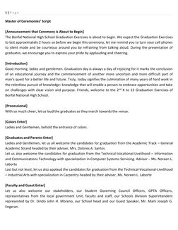 Graduation Ceremony Emcee Script | PDF