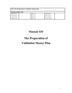 Validation Master Plan Preparation Guide | PDF | Verification And ...
