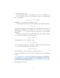 y veremos que es no vacío.
Si b ≥0 entonces para n = 0 se obtiene x = b −a · 0 = b ≥0 luego b ∈S.
Si b < 0 entonces, como a e