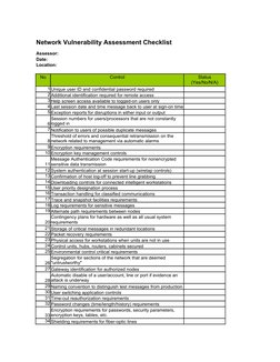 Network Vulnerability Assessment Checklist | PDF | Access Control ...