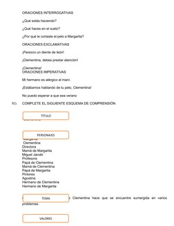 ORACIONES INTERROGATIVAS
¿Qué estás haciendo?
¿Qué haces en el suelo?
¿Por qué le cortaste el pelo a Margarita?
ORACIONES EXC