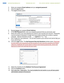 2
ACCOUNTING MODULE #1 
            REVISED DEC 2015                DR. JOYCE K. BRYER – INDIANA UNIVERSITY
3. 
Enter y