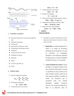 Universidad del valle sede-Tuluá (Laboratorio N°1 - Modulación AM). 
 
 
3. MATERIAL Y EQUIPO: 
 
 Generador de funciones con