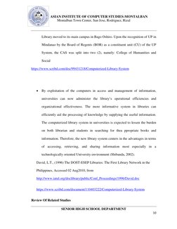 ASIAN INSTITUTE OF COMPUTER STUDIES-MONTALBAN 
Montalban Town Center, San Jose, Rodriguez, Rizal 
 
 
 
 
SENIOR HIGH SCHOO
