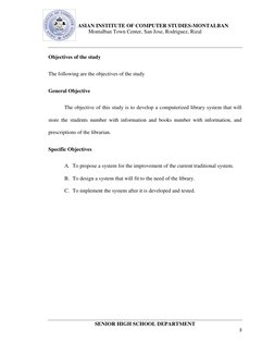 ASIAN INSTITUTE OF COMPUTER STUDIES-MONTALBAN 
Montalban Town Center, San Jose, Rodriguez, Rizal 
 
 
 
 
SENIOR HIGH SCHOO