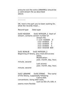 presume w/o the extra LIBNAMEs) should be 
a valid stream file as described
above.
------------------------------------------